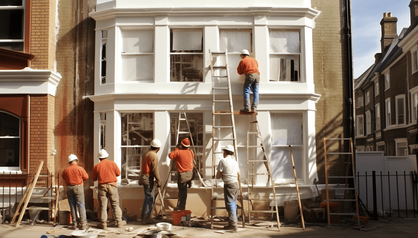 contractors working on a multi-storey house